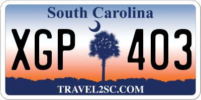 SC license plate XGP403