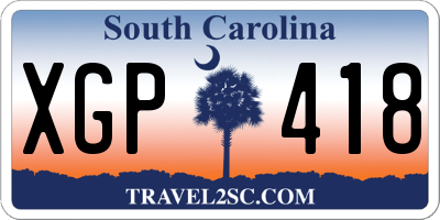 SC license plate XGP418