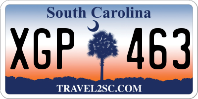 SC license plate XGP463