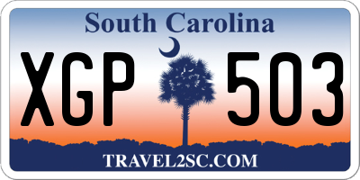 SC license plate XGP503