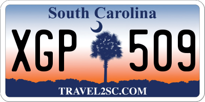 SC license plate XGP509