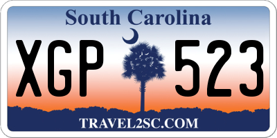 SC license plate XGP523