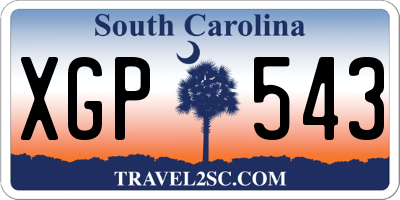 SC license plate XGP543