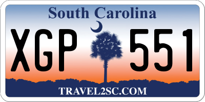 SC license plate XGP551