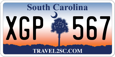SC license plate XGP567