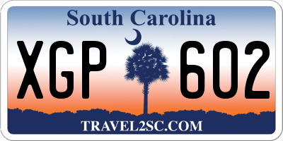 SC license plate XGP602