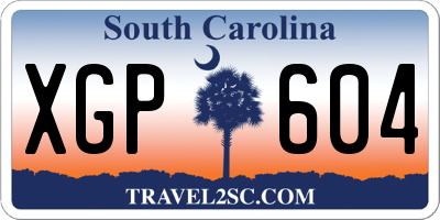 SC license plate XGP604
