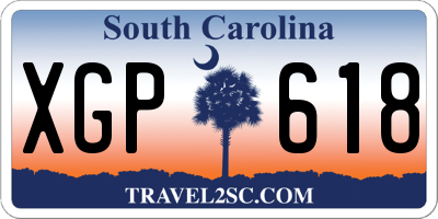 SC license plate XGP618