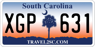 SC license plate XGP631