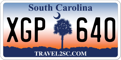 SC license plate XGP640