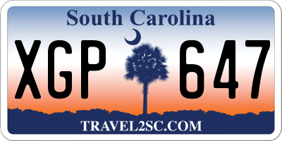 SC license plate XGP647