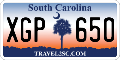 SC license plate XGP650