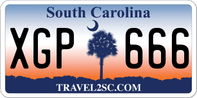 SC license plate XGP666