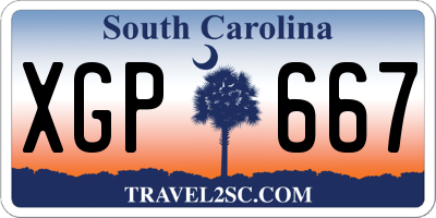 SC license plate XGP667
