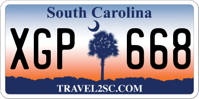SC license plate XGP668