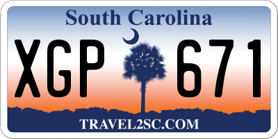 SC license plate XGP671