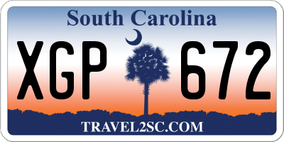 SC license plate XGP672
