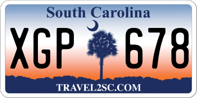 SC license plate XGP678