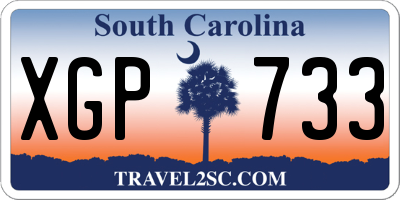 SC license plate XGP733
