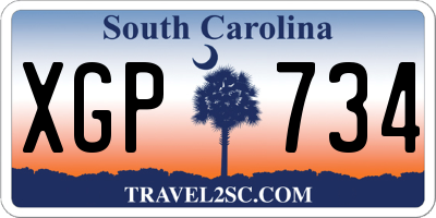 SC license plate XGP734