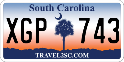 SC license plate XGP743
