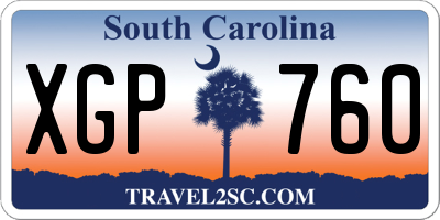 SC license plate XGP760