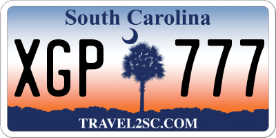 SC license plate XGP777