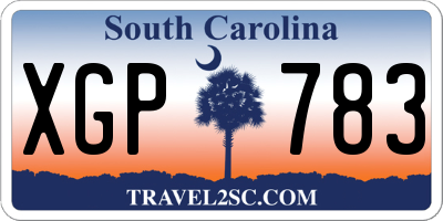 SC license plate XGP783