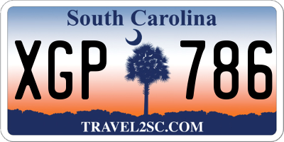 SC license plate XGP786