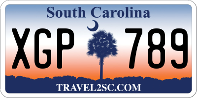 SC license plate XGP789