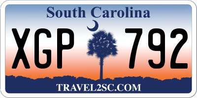 SC license plate XGP792