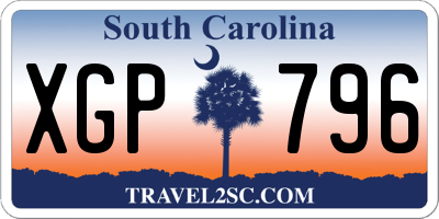 SC license plate XGP796