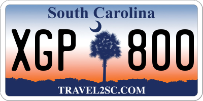 SC license plate XGP800