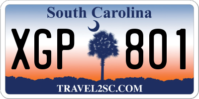 SC license plate XGP801