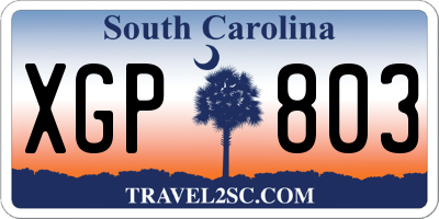 SC license plate XGP803