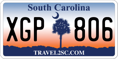 SC license plate XGP806