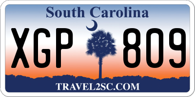 SC license plate XGP809