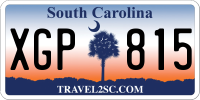 SC license plate XGP815