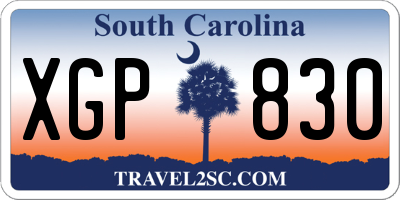 SC license plate XGP830
