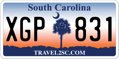 SC license plate XGP831