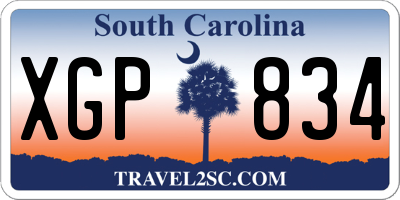 SC license plate XGP834