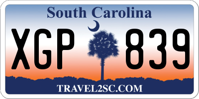 SC license plate XGP839