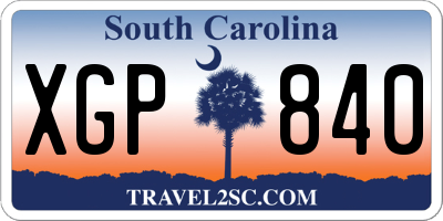 SC license plate XGP840