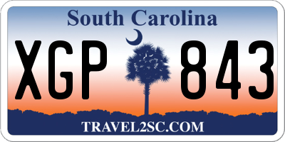 SC license plate XGP843