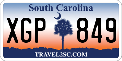 SC license plate XGP849