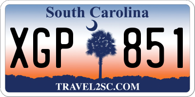 SC license plate XGP851
