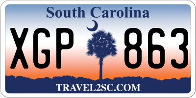 SC license plate XGP863