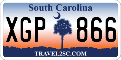 SC license plate XGP866
