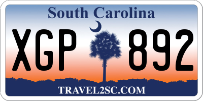 SC license plate XGP892