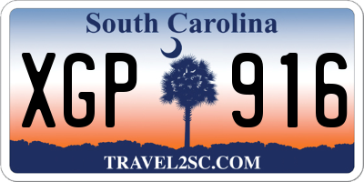 SC license plate XGP916